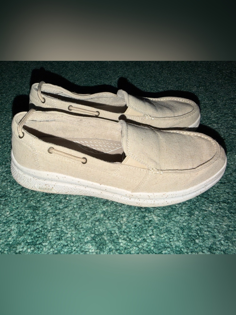 BOBS from Skechers Women's Slip-On Boat Shoes in Light Khaki